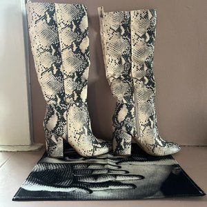 Faux Snakeskin Boots - Glenda Roccia Print